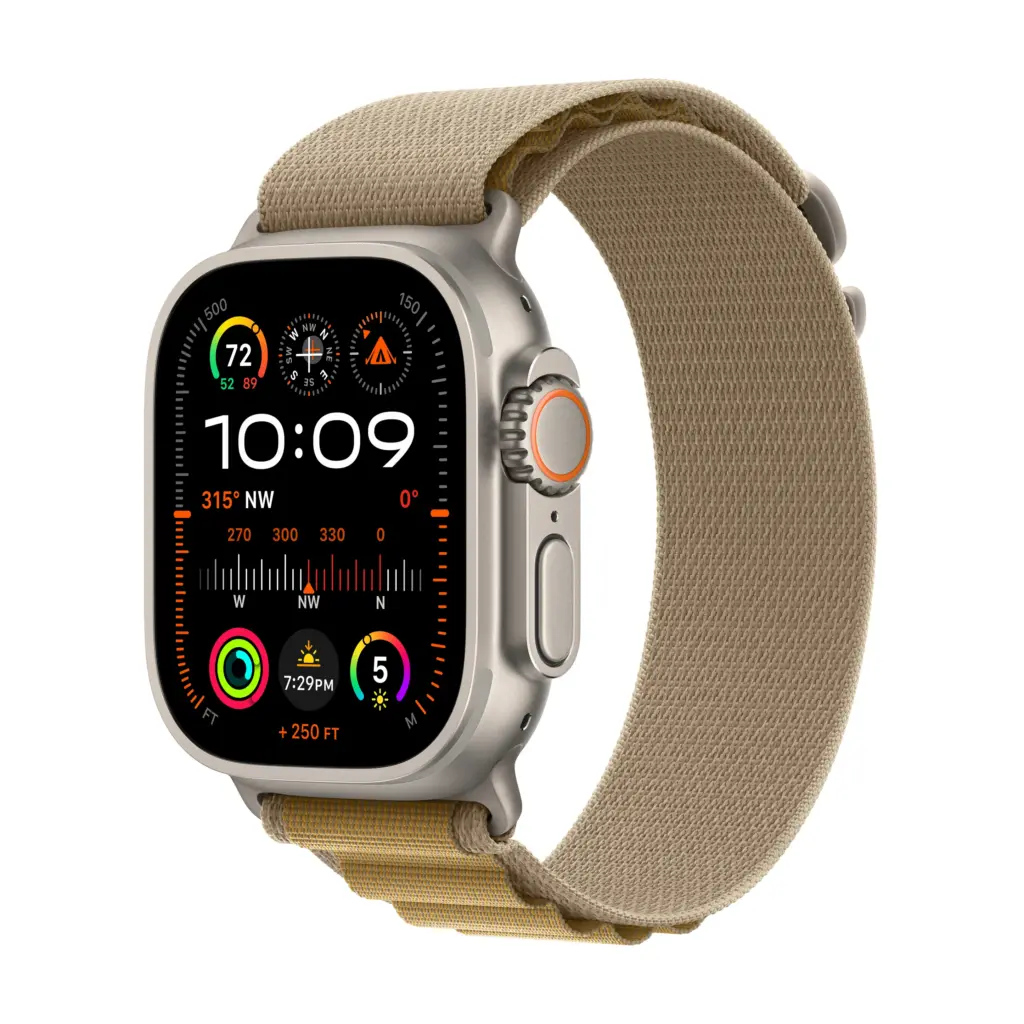 Apple Watch Ultra 2 49mm Natural Titanium Alpine Loop Tan PDP Image Position 1 en US.jpg