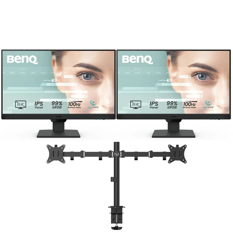 BenQ GW2490 Monitor de ordenador para juegos de 100 Hz 24" FHD 1920x1080p, IPS con soporte doble